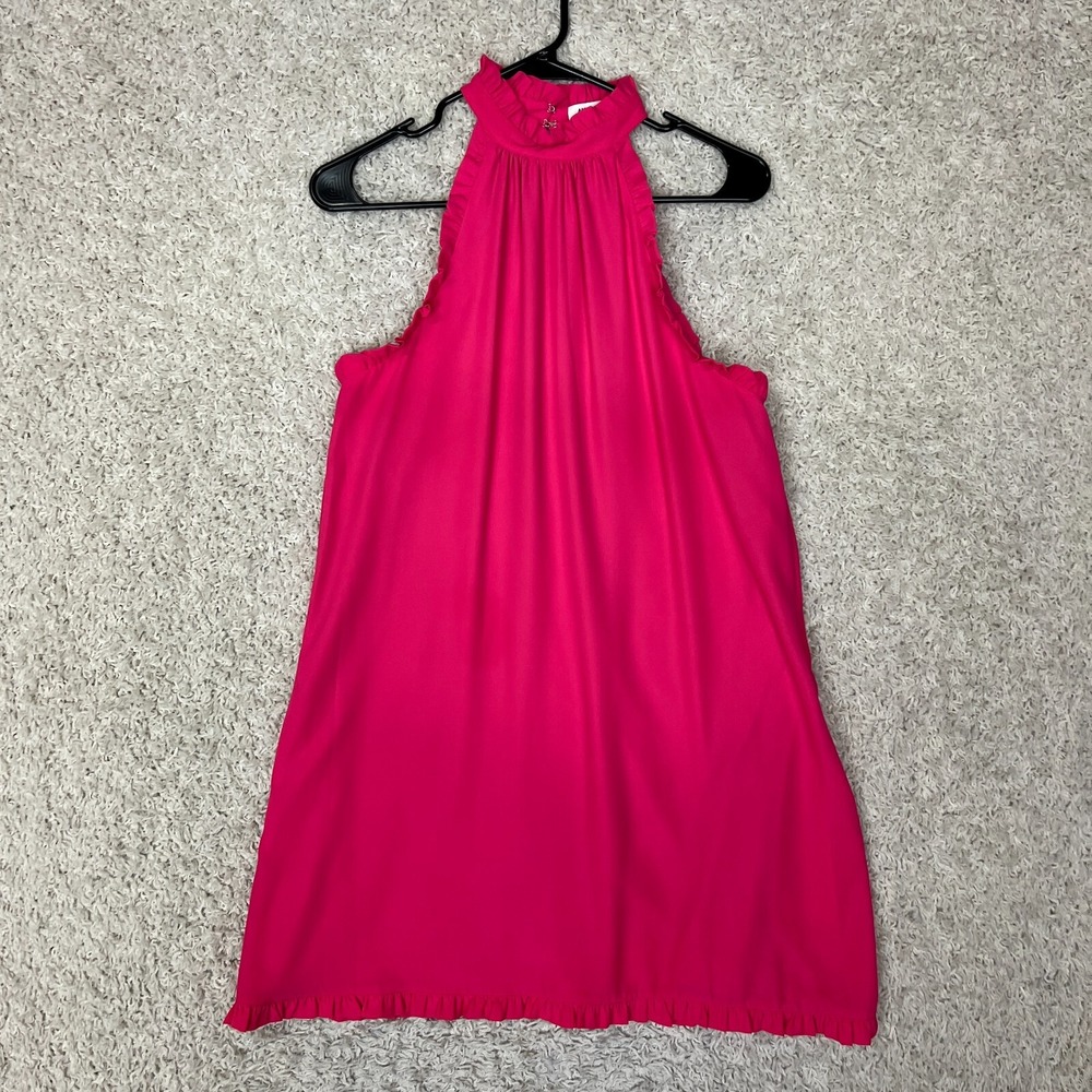 Amanda Uprichard Mock Neck Dress Womens Small‎ Pink Pockets Lined Preppy